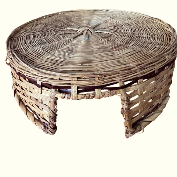 VTG INTERPUR Bamboo Wicker Plates and Basket Holders Four Sets of 8 - Picture 9 of 16